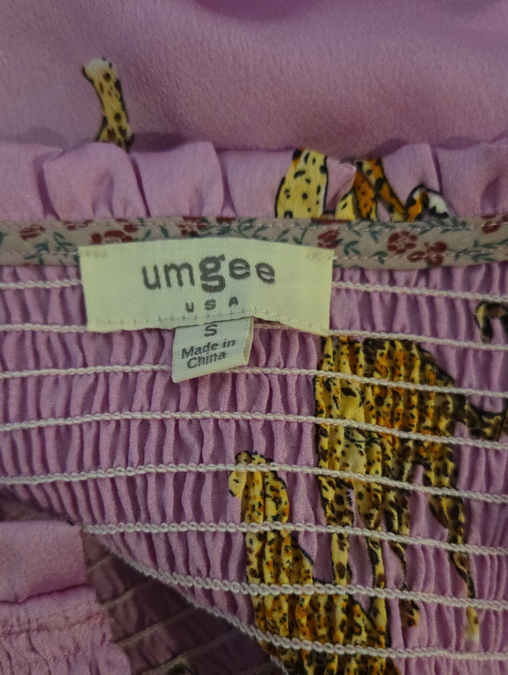 Umgee Pink Leopard Print Ruffle Sleeve Top - Picture 5 of 7